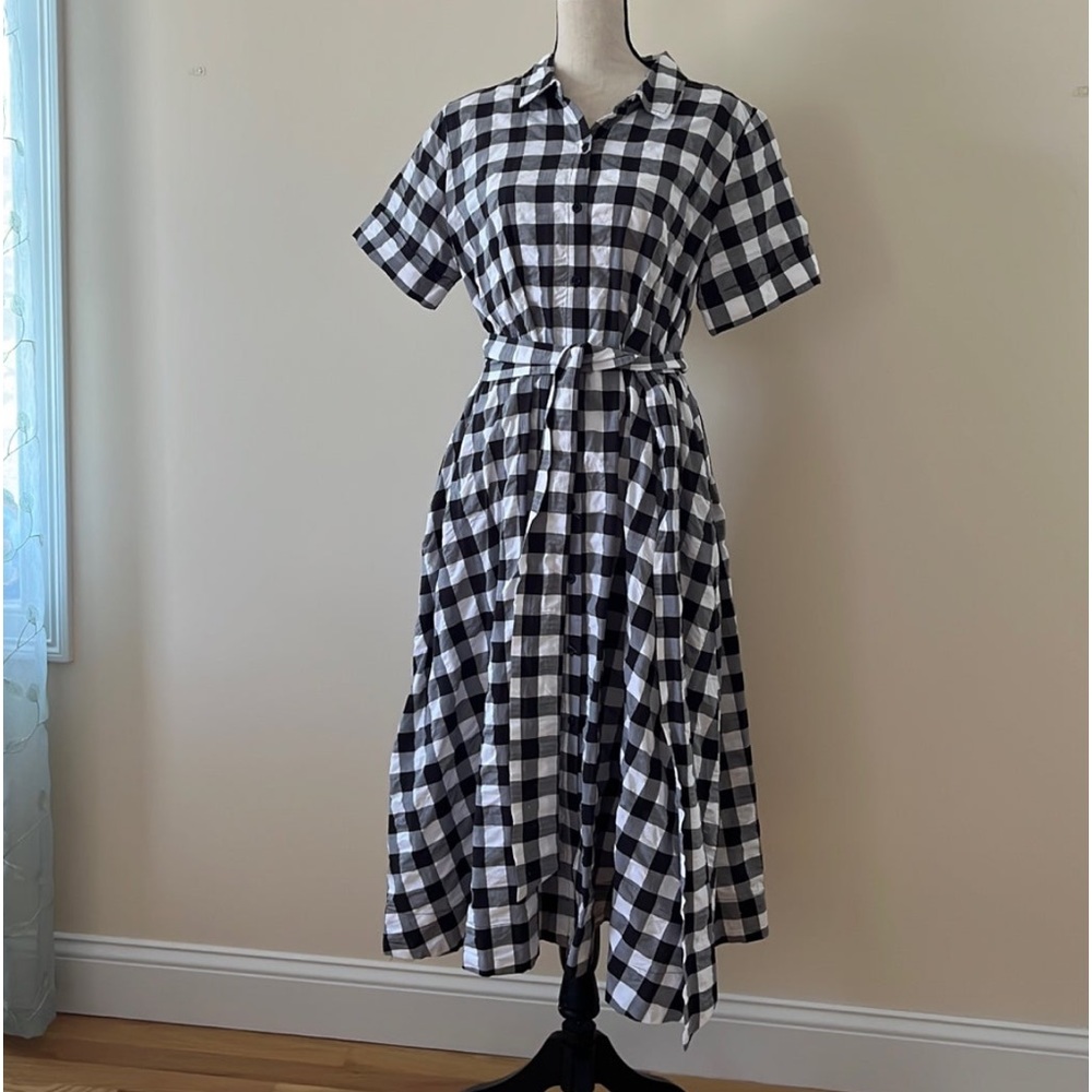 Lisa Marie Fernandez black and white gingham dress size XL